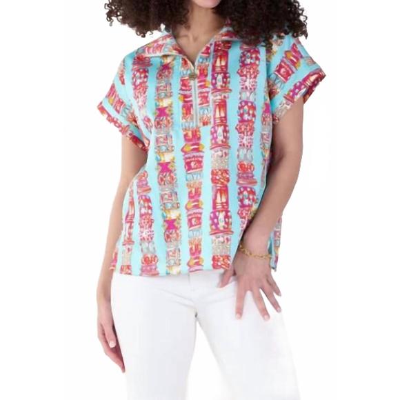 NEW EMILY MCCARTHY iconic iris top in blue - Picture 1 of 2